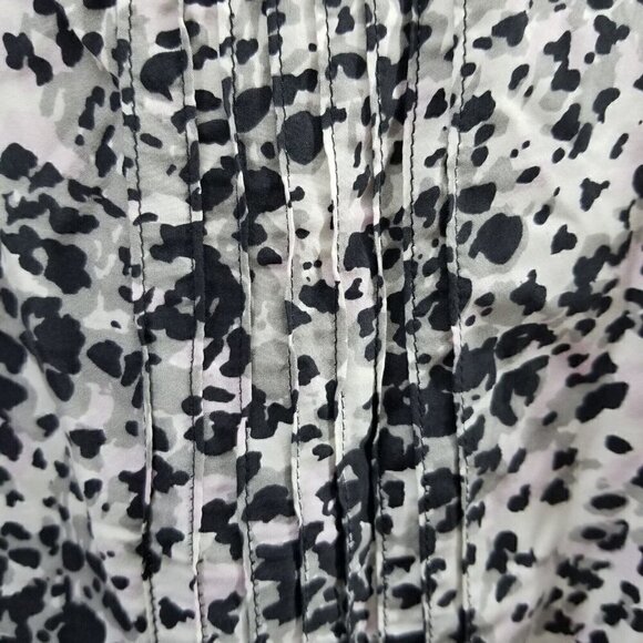 THEORY 100% Silk Leopard Pleated Scoop Neck Tank Top Size Large - Picture 6 of 10